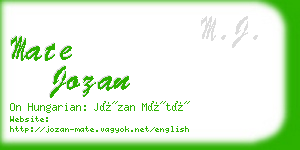 mate jozan business card